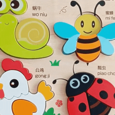 Holzspielzeug Puzzle für Jungen & Mädchen – Lernen & Spaß