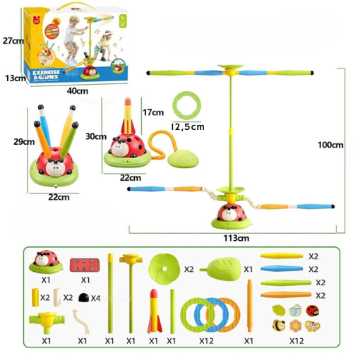 3-in-1 Ladybug Spielzeug: Springen, Werfen, Raketen!