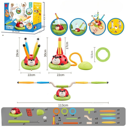 3-in-1 Ladybug Spielzeug: Springen, Werfen, Raketen!