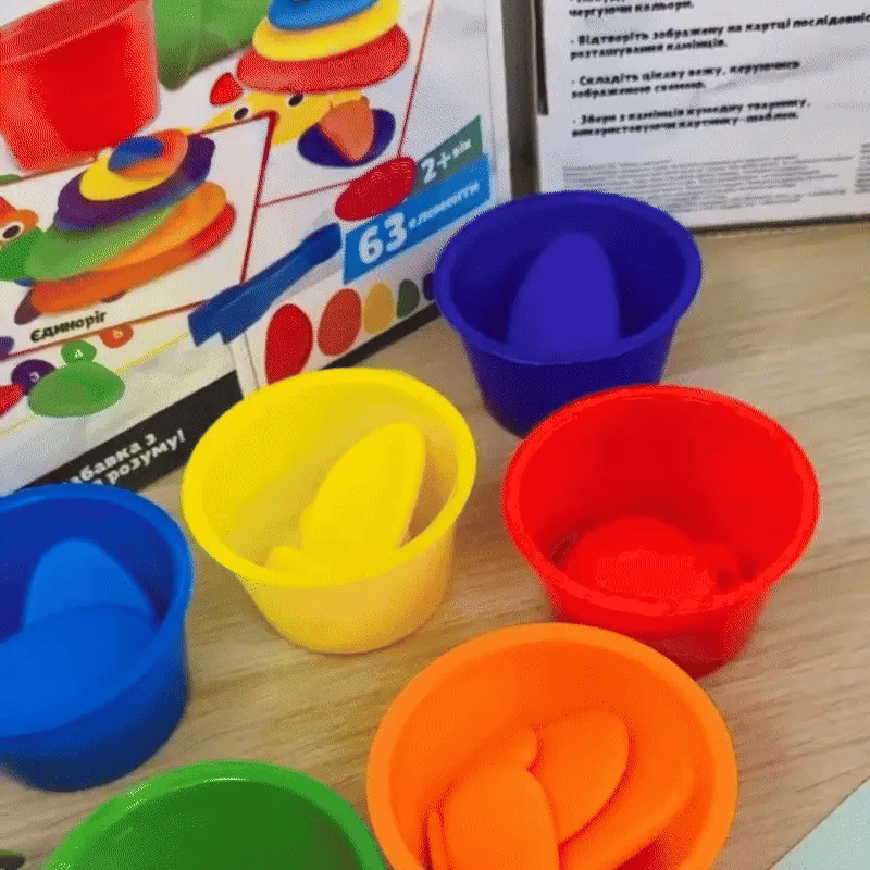 Rainbow Pebbles Montessori Lernspiel – Fördert Kreativität & Denken