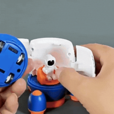 3-in-1 Weltraum Raketen-Spielset mit Astronaut
