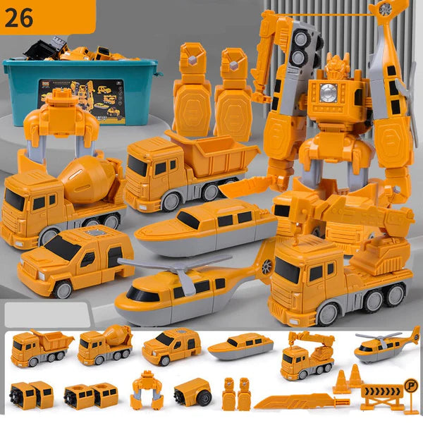 Magnetisches Bauset – Fahrzeuge & Roboter in einem!
