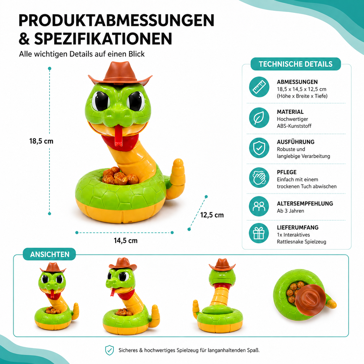 Interaktives Rattlesnake Spielzeug – Fördert Reaktion & Konzentration