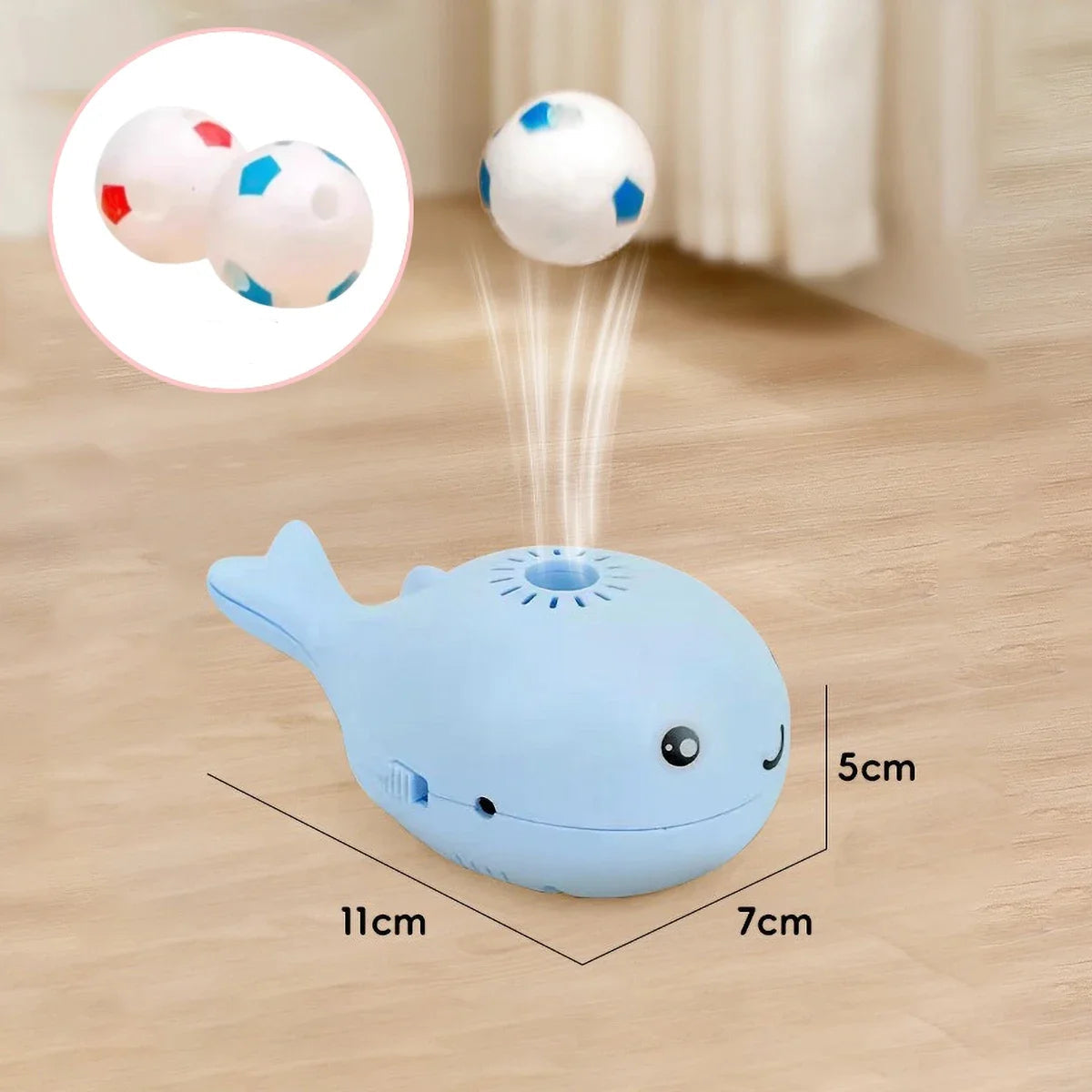 Elektrisches Walspielzeug mit schwimmendem Ball und Doppellüfterfunktion
