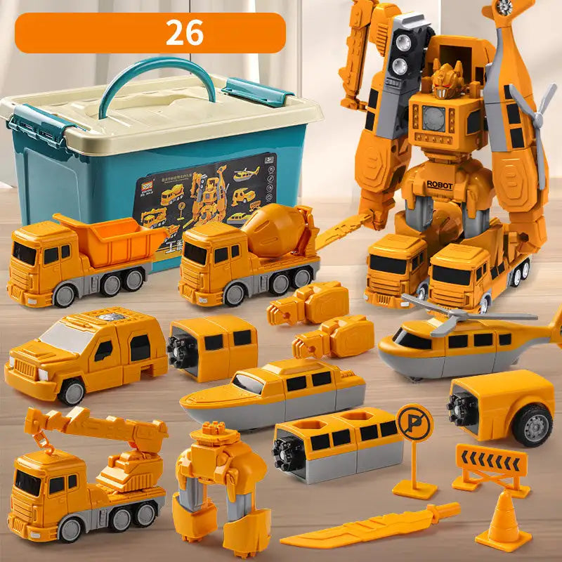 Magnetisches Bauset – Fahrzeuge & Roboter in einem!