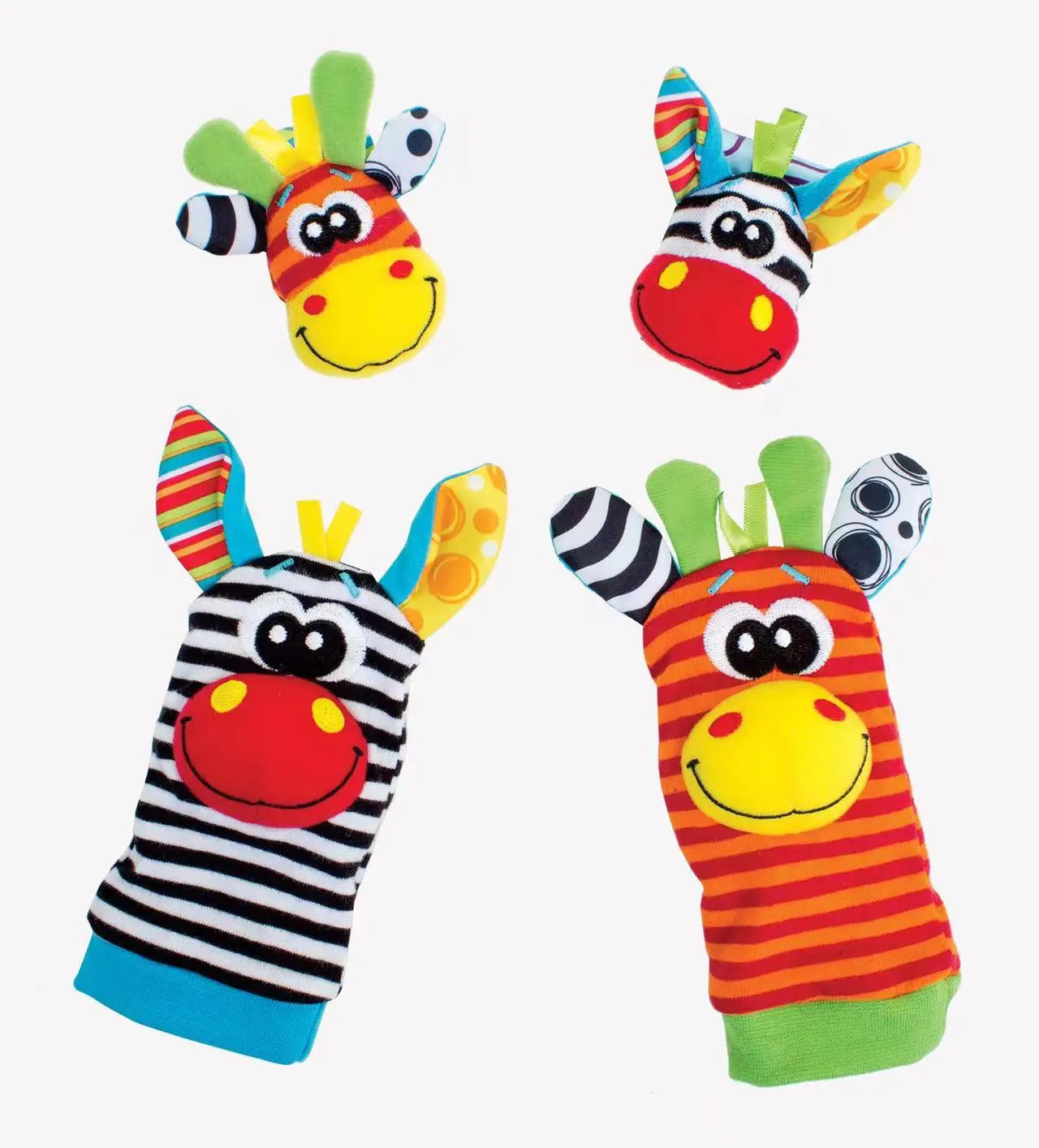 Tierische Baby-Socken mit Rassel & Armband – Spaß & Entwicklung