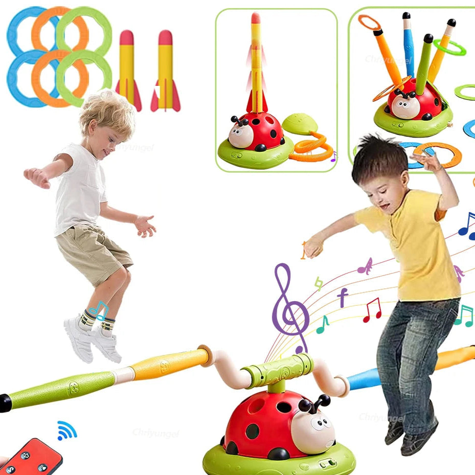 3-in-1 Ladybug Spielzeug: Springen, Werfen, Raketen!