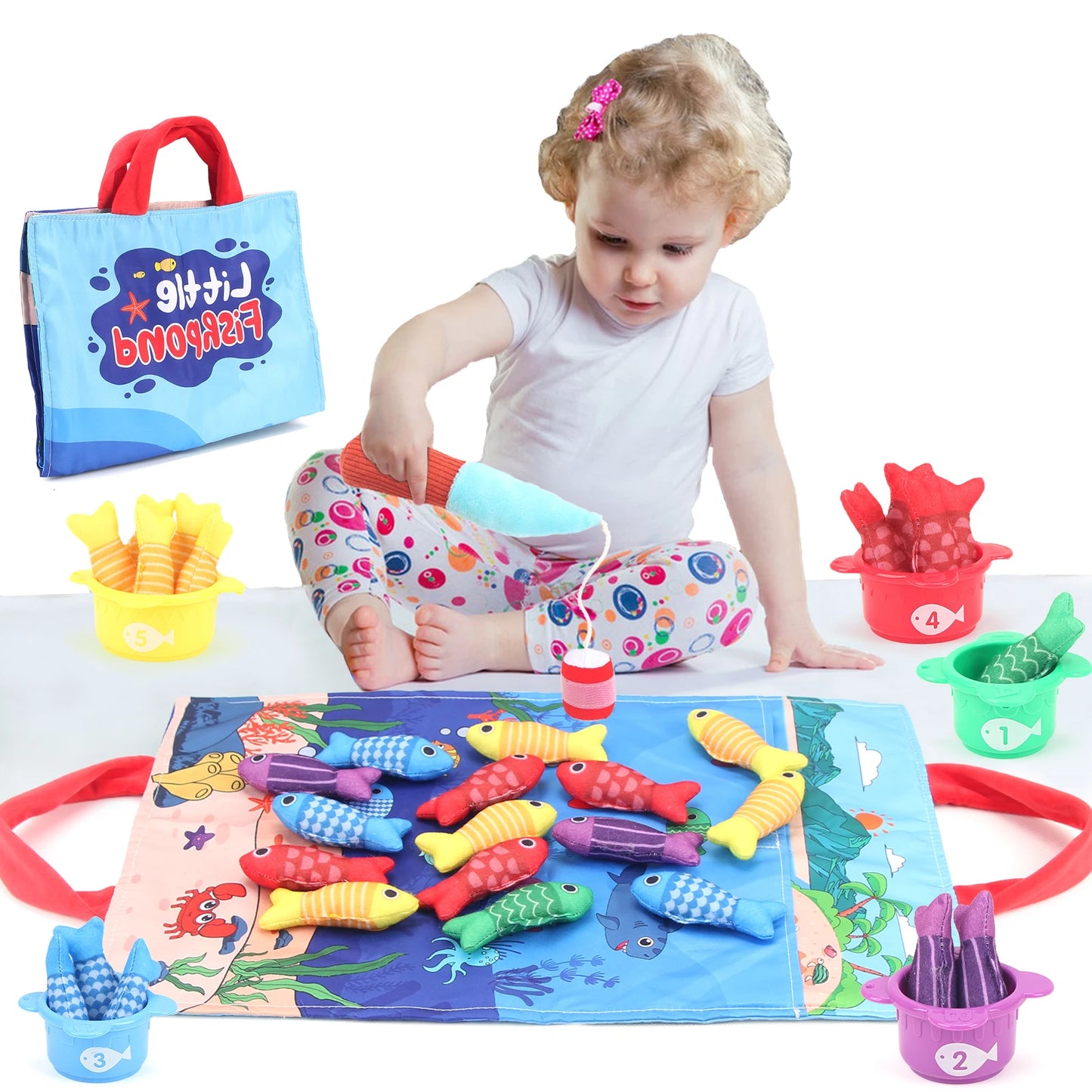 Montessori Angelspiel – Farben, Zahlen & Motorik lernen