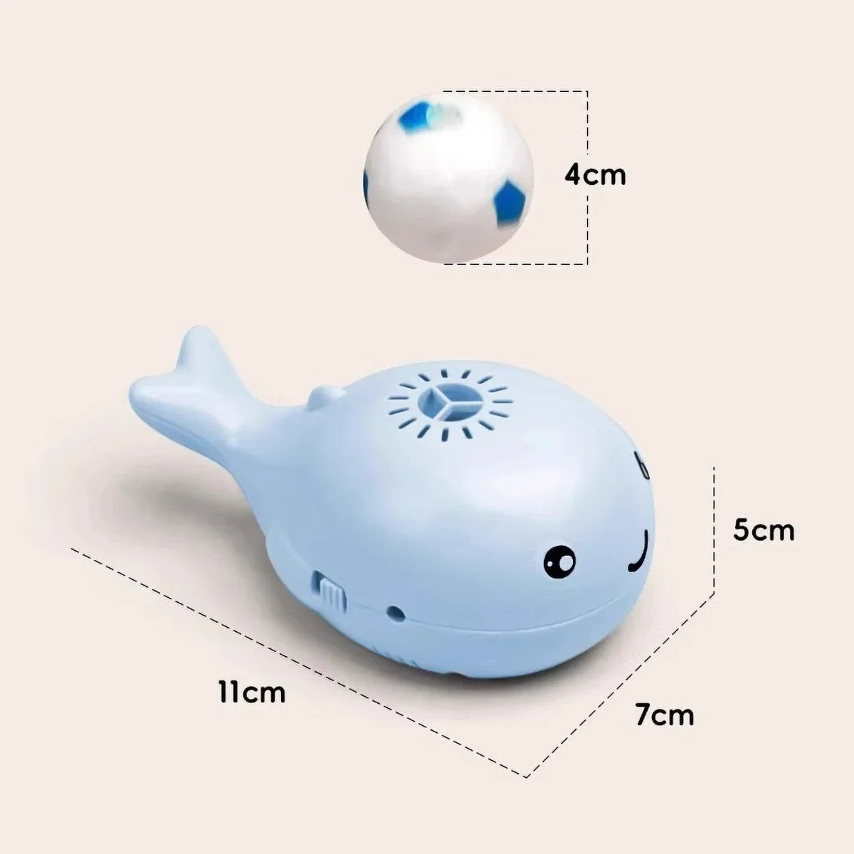 Elektrisches Walspielzeug mit schwimmendem Ball und Doppellüfterfunktion
