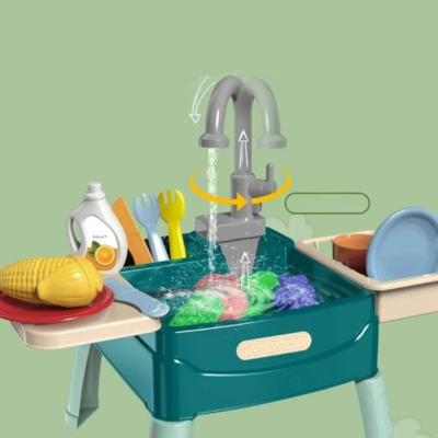 Realistisches Kinderküchen-Set mit fließendem Wasser & Zubehör