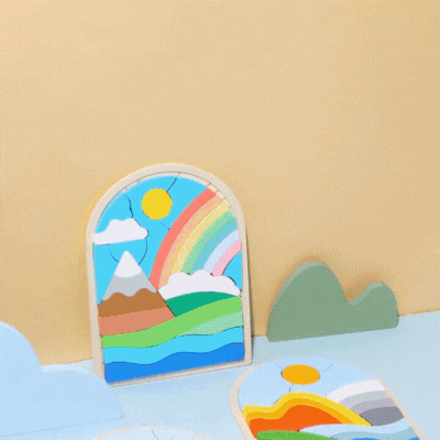 Regenbogen-Puzzle – Kreatives Lernspielzeug für Kinder ab 3 Jahren