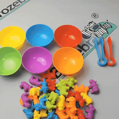 Montessori Regenbogen-Tiere – Sortieren, Zählen & Lernen