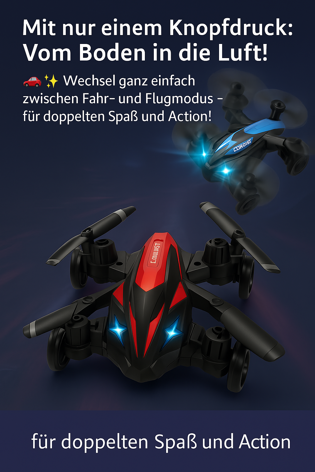 🚀 2-in-1 Flugdrohnen-Auto – Das ultimative RC-Erlebnis auf Straße & Luft! - Kinder-Zauberwelt: Spaß und Fantasie, für Kinder wie noch nie Blau 💙 mein Shop Spielzeug 🚀 2-in-1 Flugdrohnen-Auto – Das ultimative RC-Erlebnis auf Straße & Luft! Spielzeug mein Shop Blau 💙 Kinder-Zauberwelt: Spaß und Fantasie, für Kinder wie noch nie