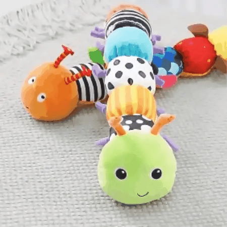 Bunte Raupen-Rassel – Weiches Plüschtier für Babys