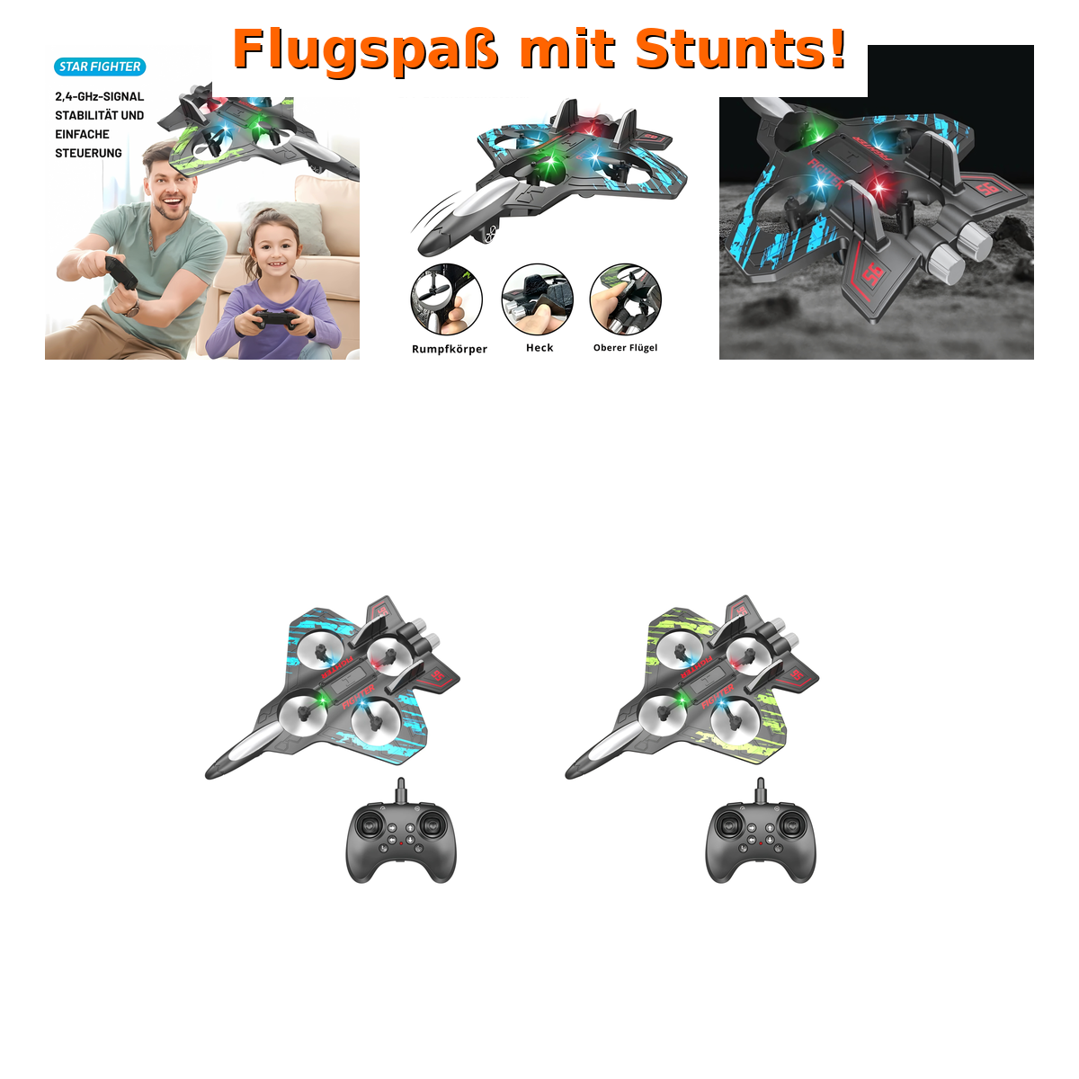 Stuntflugzeug mit Gyroskop – Flugspaß mit 360° Flip