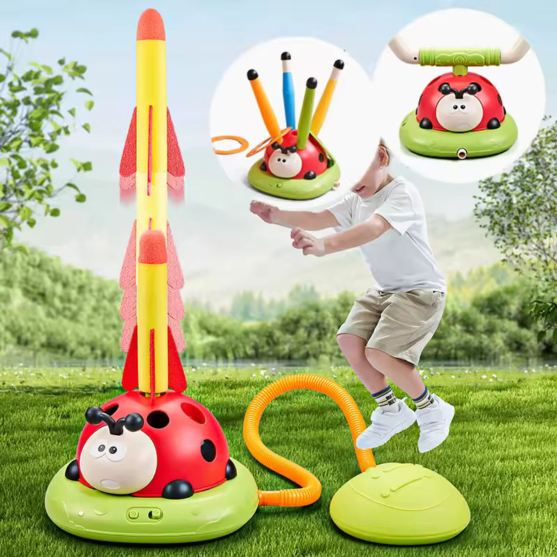 3-in-1 Ladybug Spielzeug: Springen, Werfen, Raketen!