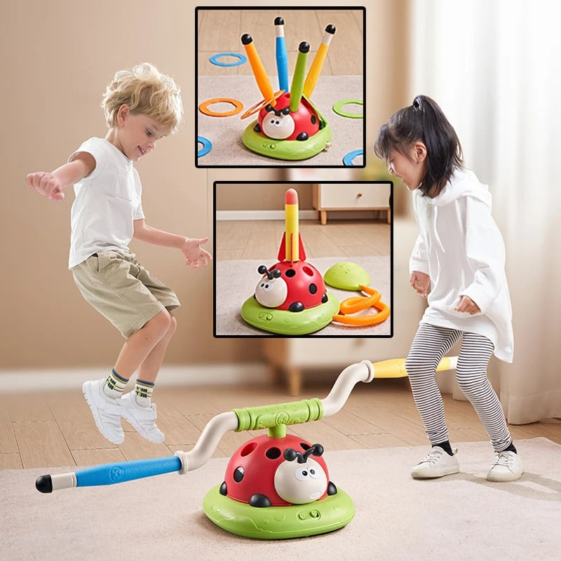 3-in-1 Ladybug Spielzeug: Springen, Werfen, Raketen!