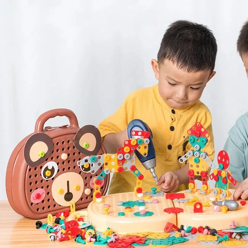 Kinder Werkzeug-Set mit E-Bohrer – Kreativ & Lernfördernd