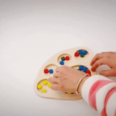 Montessori Farb-Sortierbrett – Holzspielzeug für Kleinkinder