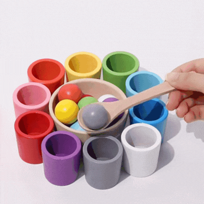 Montessori Farbspiel-Becher – Farben & Formen spielerisch lernenc