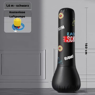 Aufblasbarer Boxsack für Kinder – Aktion, Spaß & Fitness zuhause Schwarz 160cm