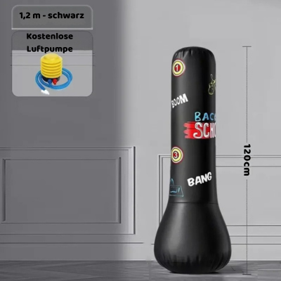 Aufblasbarer Boxsack für Kinder – Aktion, Spaß & Fitness zuhause Schwarz 120 cm