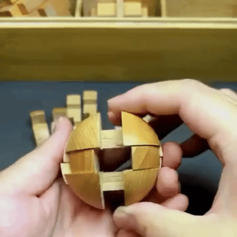 Holz IQ Puzzle – Kong Ming Denkspiel für Kinder & Erwachsene