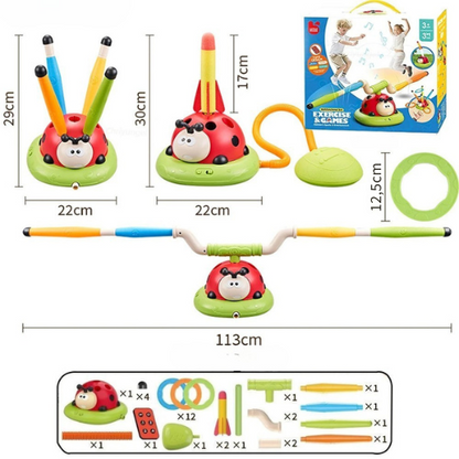 3-in-1 Ladybug Spielzeug: Springen, Werfen, Raketen!