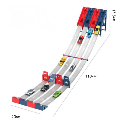 Rennbahn-Action für Kids – Katapult Railcar Spielset mit Alloy Cars