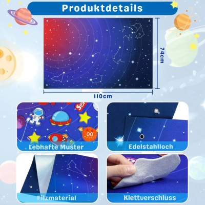 Montessori Weltraum-Filzboard – Lernen, Spielen & Entdecken