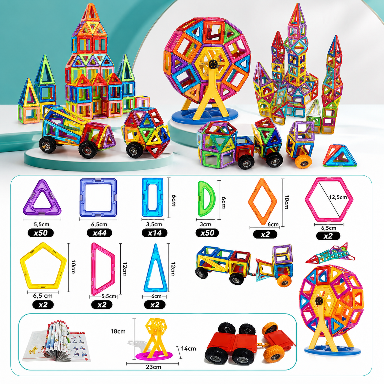 Magnetische Bausteine Satz für Kinder 168 Stück