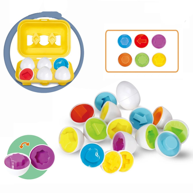 Montessori Schlau Eier – Farben & Formen spielerisch lernen! 6 Stück