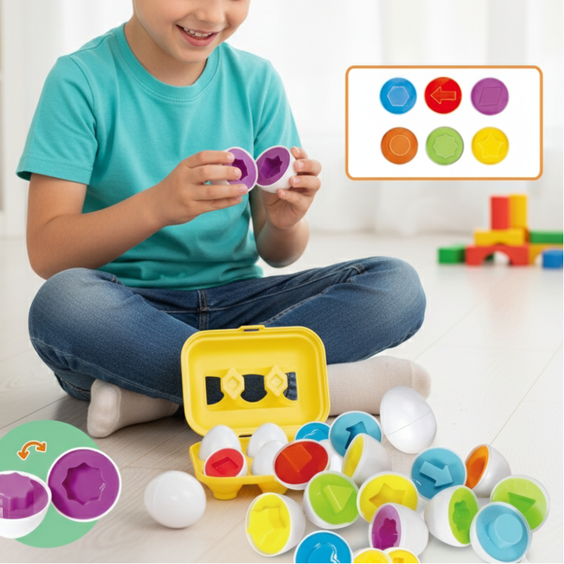 Montessori Schlau Eier – Farben & Formen spielerisch lernen!