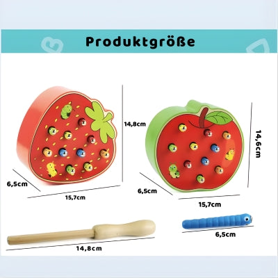 Magnetisches Montessori Fangspiel – Würmer Fangen & Lernen