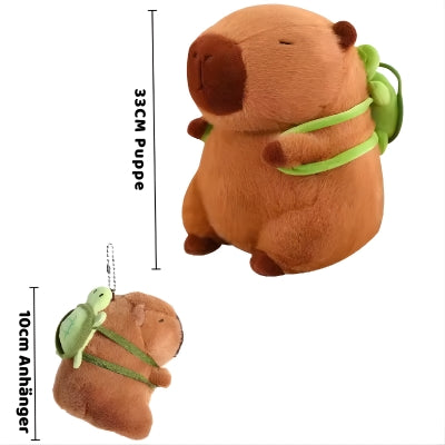 Kuscheliges Capybara Plüschtier – Mit süßem Schildkröten-Rucksack!
