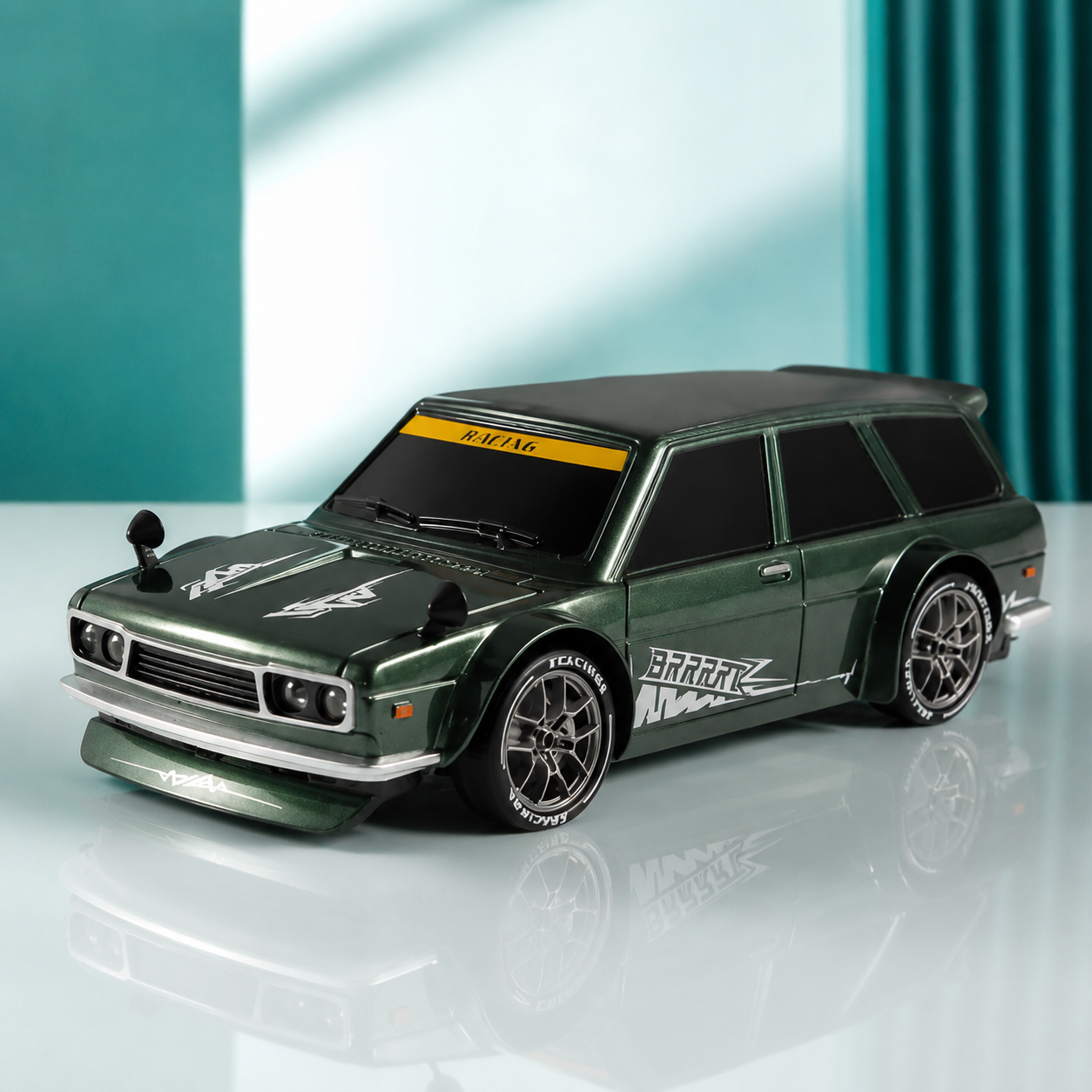 1:24 Klassiker Drift Wagon Modellauto – Brechen Der Gezogen Ausgabe Grün