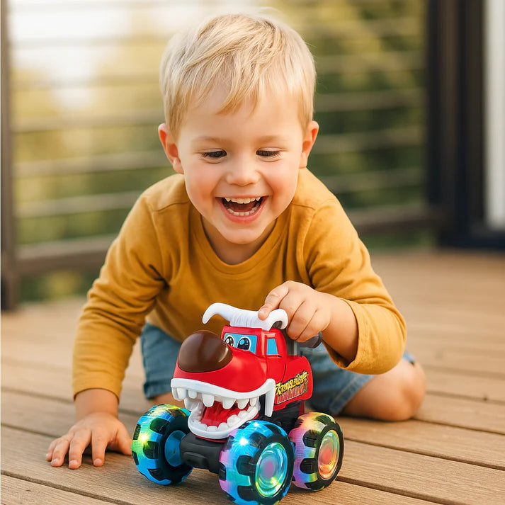 Leuchtender Monster LKW – Rückziehkraft für Kinder
