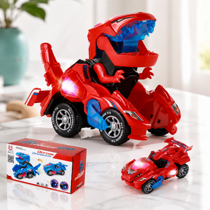2-in-1 Dino Auto – Verwandelt sich automatisch in einen Roboter! Rot