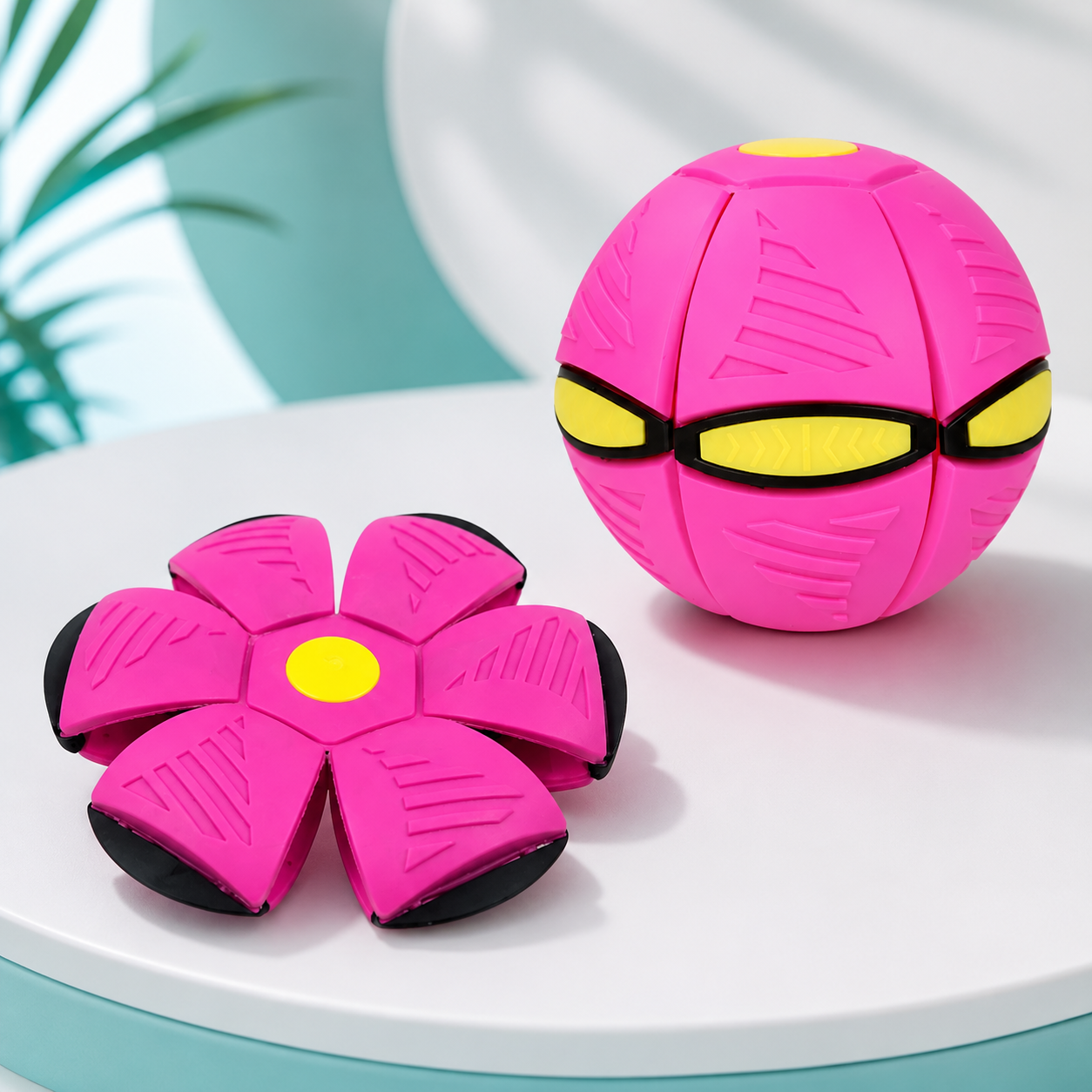 2-in-1 UFO Frisbee und Ball – Das perfekte Wurfspielzeug für Draußen Rosa