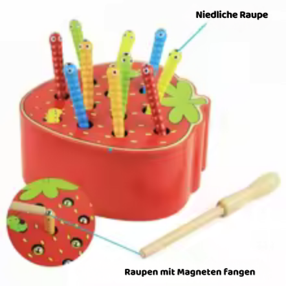 Magnetisches Montessori Fangspiel – Würmer Fangen & Lernen