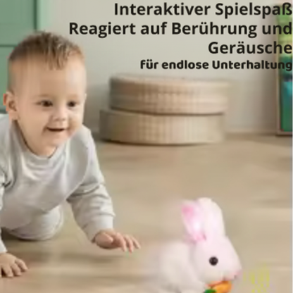Niedlicher elektronischer Hase – Lebensechtes Hüpfen und fröhliche Bewegung