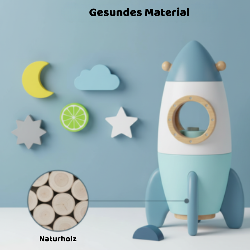 Montessori Holz-Rakete – Lernen, Staunen & Entdecken!