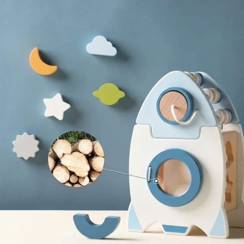 Montessori Holz-Rakete – Lernen, Staunen & Entdecken!