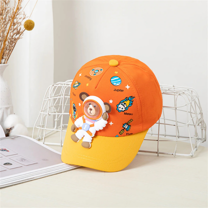 Karikatur Tragen Kinder Kappe für Kinder – Coole Streetwear für Jungs & Mädchen Orange Einstellbar 4-8 Jahre