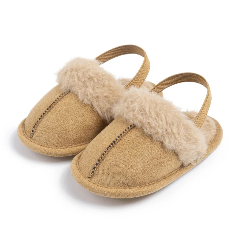 Kuschelige Baby Baumwoll-Sandalen – Weich, Warm & Perfekt für die ersten Schritte! Braun
