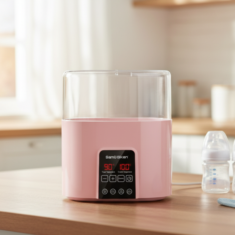 4-in-1 Baby Flaschenwärmer – Schnell, Schlau & Sicher mit Temperaturkontrolle Rosa