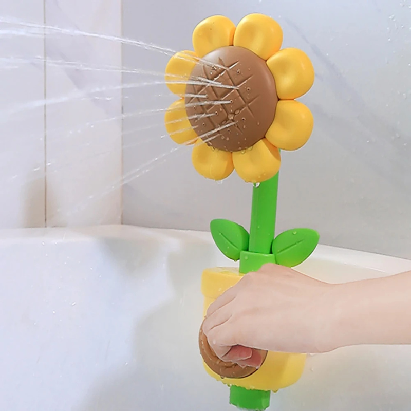 Baby Duschspielzeug Sonnenblume – Wassersprinkler & Badekugel Gelb