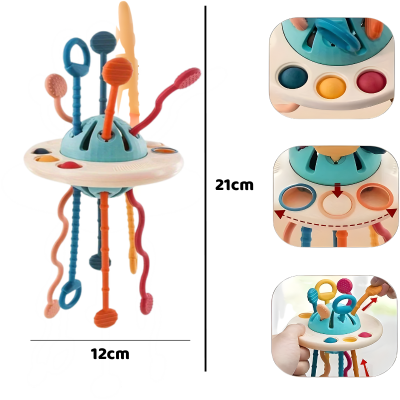 UFO Montessori Sensorisch Spielzeug – Schiebe und Ziehspaß für Kleinkinder