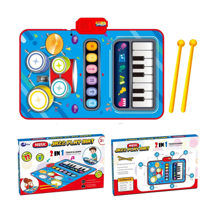 2-in-1 Tanz- & Musikmatte für Kinder – Lernen, Bewegen & Musizieren Blau