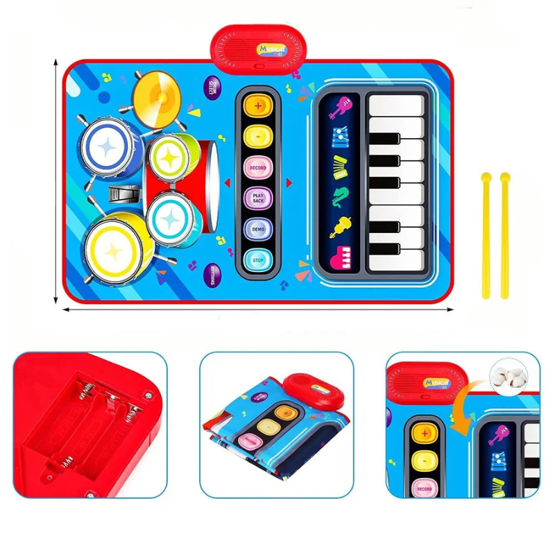 2-in-1 Tanz- & Musikmatte für Kinder – Lernen, Bewegen & Musizieren